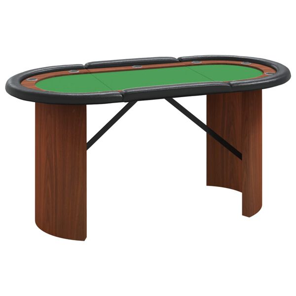 vidaXL Stol za poker za 10 igrača zeleni 160 x 80 x 75 cm