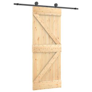 vidaXL Klizna vrata 85 x 210 cm Čvrsta borovina (neobrađena)