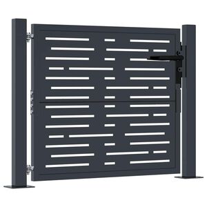 vidaXL Vrtna vrata antracit boje 100x75 cm čelična kvadratna dizajna