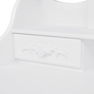 vidaXL Toaletni stolić sa stolcem i 3 ogledala bijeli