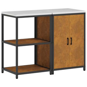 vidaXL Kuhinjski set za pohranu s policom 2 pcs Rđa Otporni čelik