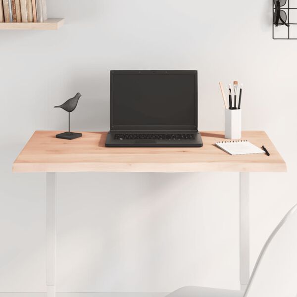 vidaXL Stolna ploča 80x60x2 cm netretirana hrastovina sa živim rubom