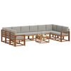 vidaXL Set vanjskih sofa s jastukom 11 pcs Prirodna i svijetlo siva