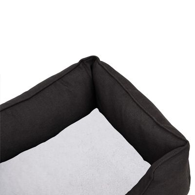 vidaXL Krevet za pse tamnosivo-bijeli 85,5x70x23 cm flis izgled platna