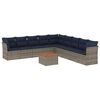 vidaXL 10-dijelni set vrtnih sofa od poliratana s jastucima sivi