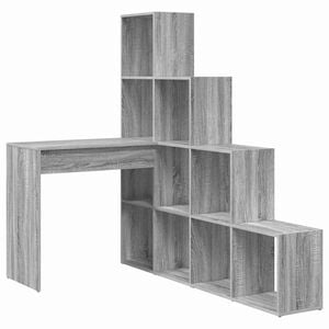 vidaXL Kutni stol s policom Siva Sonoma 101,5 x 149,5 x 149,5 cm