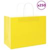 vidaXL Papirnate vrećice 250 kom s ručkama žute 32x17x25 cm