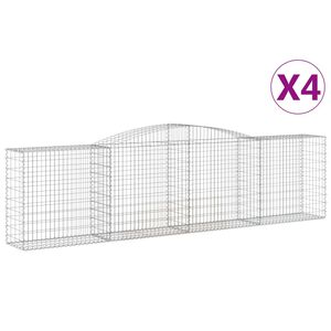 vidaXL Lučne gabionske ko&scaron;are 4 kom 400x50x100/120cm pocinčano željezo