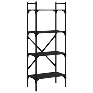 vidaXL Regal za knjige 4 razine crni 56x31,5x138,5cm konstruirano drvo