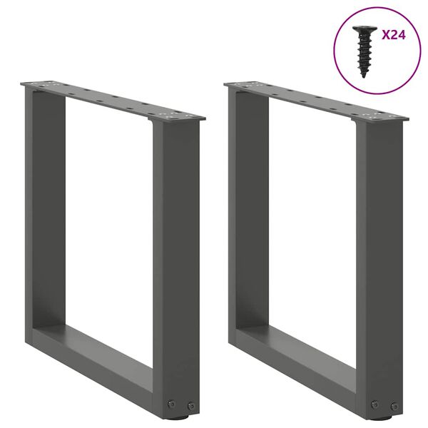 vidaXL Noge za klub stolić U-oblik 2 kom antracit 50 x (42-43) cm čelik