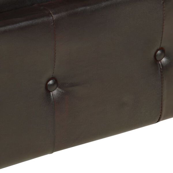 vidaXL Dvosjed Chesterfield od prave kože smeđi