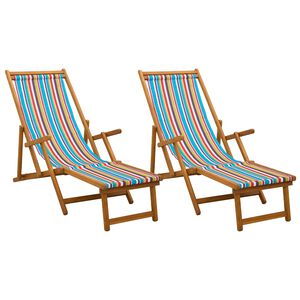 vidaXL Sklopiva ležaljka za sunčanje 2 pcs 3 Pozicija &Scaron;areni