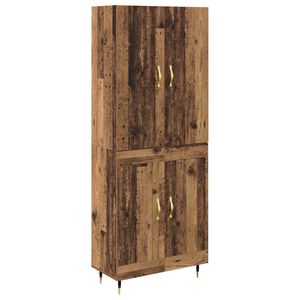 vidaXL Highboard Zidne Staro drvo 69,5 x 34 x 180 cm Konstruirano drvo