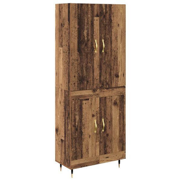 vidaXL Highboard Zidne Staro drvo 69,5 x 34 x 180 cm Konstruirano drvo