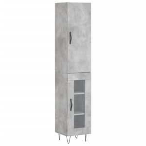 vidaXL Visoka komoda siva betona 34,5x34x180 cm od konstruiranog drva