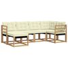 vidaXL Set vanjskih sofa s jastukom 6 pcs Bijela i krem