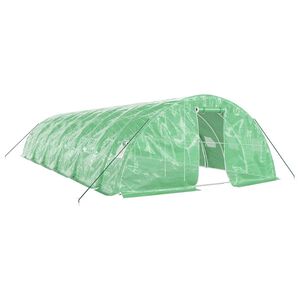 vidaXL Staklenik s čeličnim okvirom zeleni 60 m&sup2; 12 x 5 x 2,3 m