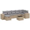 vidaXL 8-dijelni set vrtnih sofa s jastucima bež od poliratana