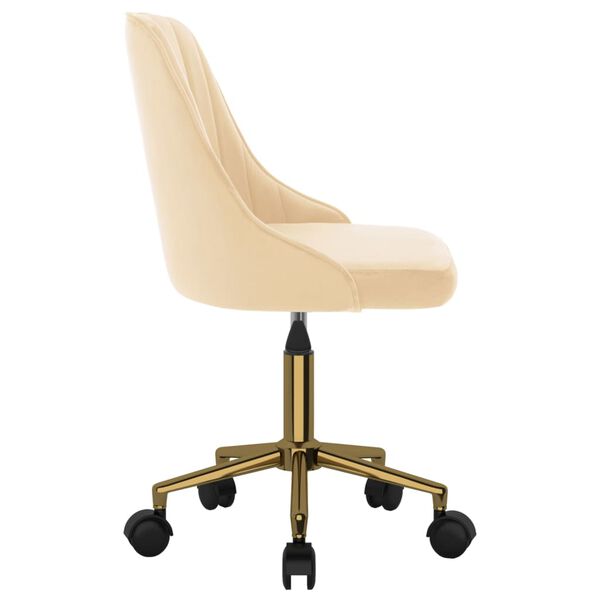 vidaXL Okretna blagovaonska stolica krem bar&scaron;unasta