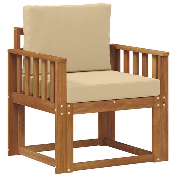 vidaXL Vanjski kauč Čvrsto drvo akacije i poliester Prirodna