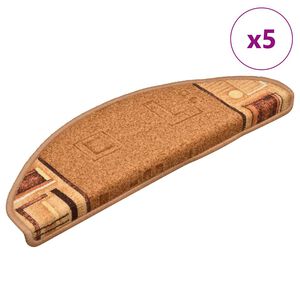 vidaXL Otirači za stepenice samoljepljivi 5 kom 65x21x4 cm bež