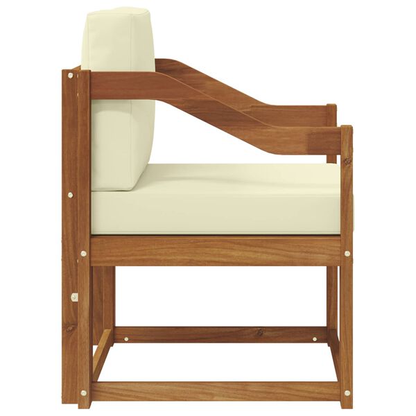 vidaXL Vanjski kauč Čvrsto drvo akacije i poliester Prirodna