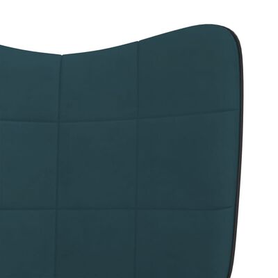 vidaXL Stolica za opuštanje plava od baršuna i PVC-a