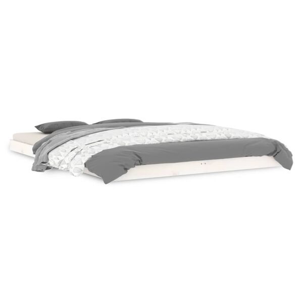 vidaXL Okvir za krevet bijela 140x200 cm od masivne borovine