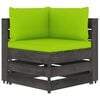 vidaXL Modularna kutna sofa s jastucima od sivo impregniranog drva