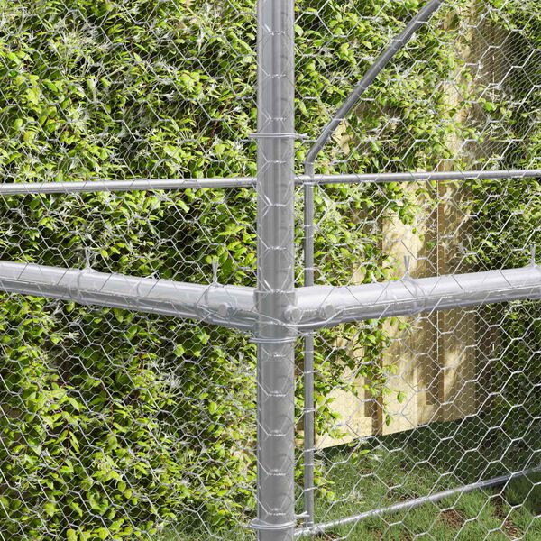 vidaXL Kavez za piliće 4 pcs Srebrno 800 x 200 x 200 cm Čelik i PE