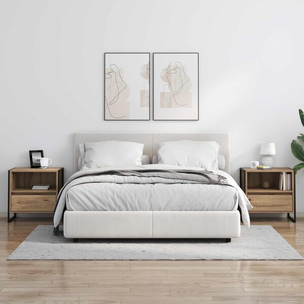 vidaXL Noćni ormarić Umjetnička hrastovina 50 x 39,5 x 50 cm