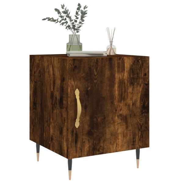 vidaXL Noćni ormarići 2 kom boja dimljenog hrasta 40x40x50 cm drveni