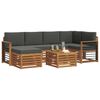 vidaXL Setovi sofa 7 pcs Prirodna i antracit Čvrsto drvo akacije