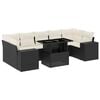 vidaXL 8-dijelni set vrtnih sofa od poliratana s jastucima crni