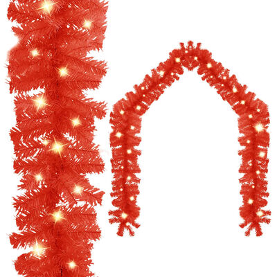 vidaXL Božićna girlanda s LED svjetlima 10 m crvena