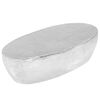 vidaXL Stolić za kavu od čekićanog aluminija srebrni 100 x 50 x 28 cm