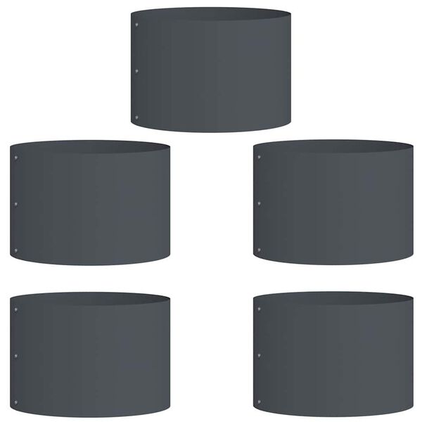 vidaXL Vrtna saksija 5 pcs Antracit 30 x 30 x 20 cm Čelična vrata