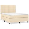 vidaXL Krevet s oprugama i madracem krem 140x200 cm od tkanine