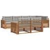 vidaXL Set vanjskih sofa s jastukom 7 pcs Prirodna i svijetlo siva