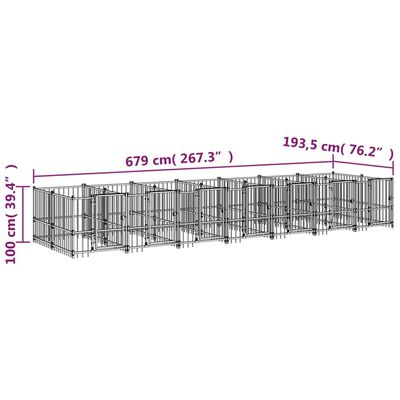 vidaXL Vanjski kavez za pse čelični 13,14 m²