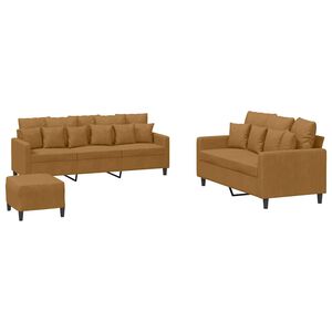 vidaXL 3-dijelni set sofa s jastucima smeđi bar&scaron;unasti