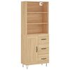 vidaXL Visoka komoda hrasta sonome 69,5x34x180cm od konstruiranog drva