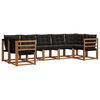 vidaXL Set vanjskih sofa s jastukom 7 pcs Prirodna i crna