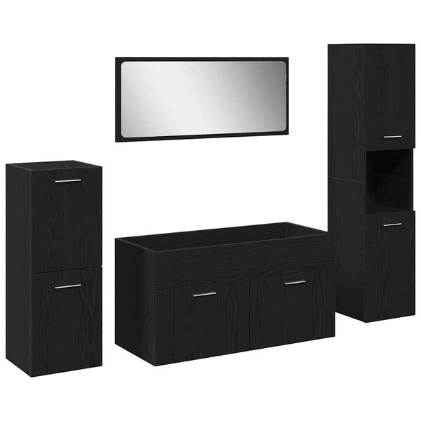 vidaXL Set namje&scaron;taja za kupaonicu 4 pcs Crni hrast Konstruirano drvo
