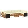 vidaXL Set vanjskih sofa s jastukom 11 pcs Prirodna i krem Poliester