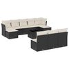 vidaXL 11-dijelni set vrtnih sofa od poliratana s jastucima crni
