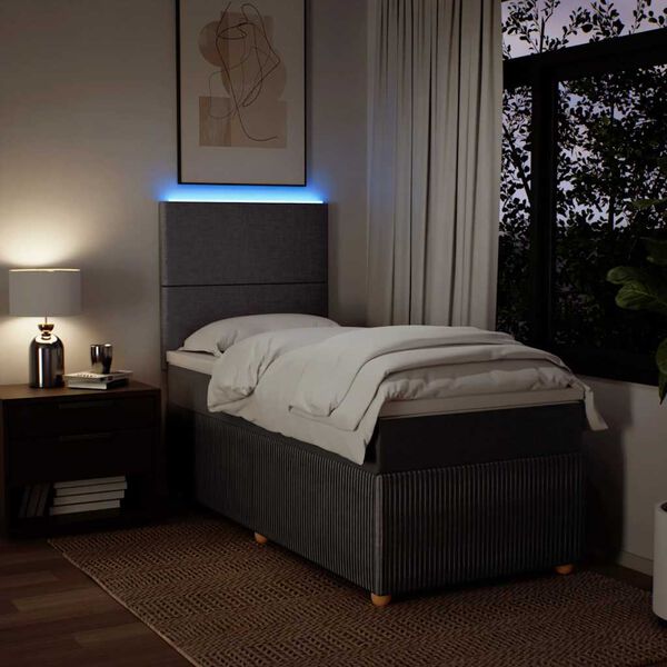 vidaXL Krevet s oprugama i madracem smeđesivi 80x200 cm od tkanine