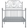 vidaXL Okvir za krevet sivi metalni 90 x 200 cm