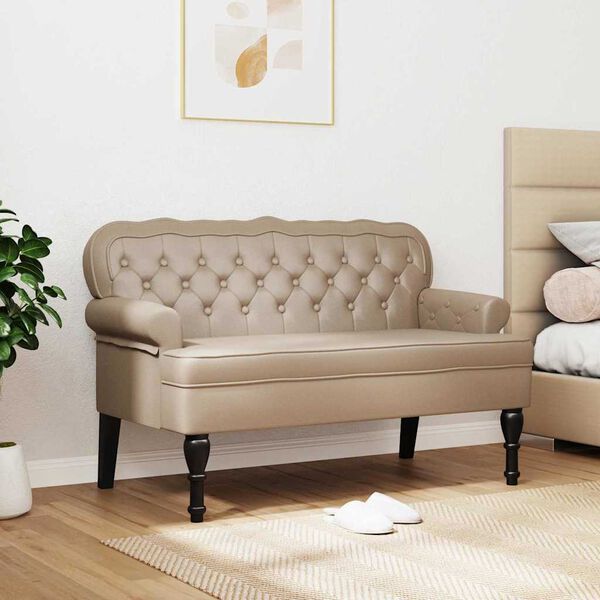 vidaXL Chesterfield klupa Boja cappuccina 119,5 x 64,5 x 75 cm