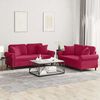 vidaXL 2-dijelni set sofa s jastucima crvena boja vina baršunasti